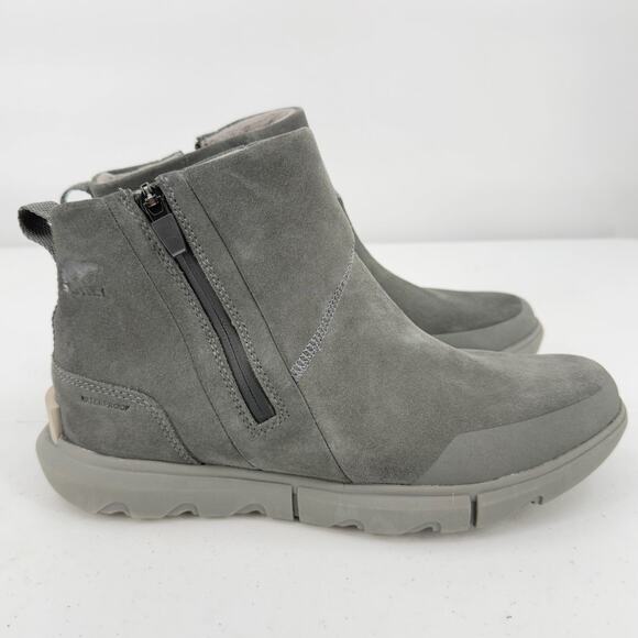 Sorel Gray Quarry Grill Explorer II Waterproof Leather/Suede Booties Size 9.5 - Picture 1 of 7